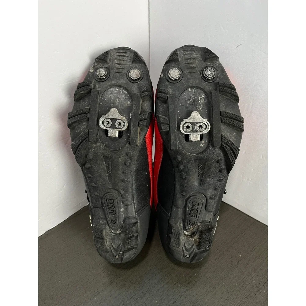 Lake Cycling Shoes Mens‎ size 10 US Red Black Mesh Mountain Bike Bicycle Clip In